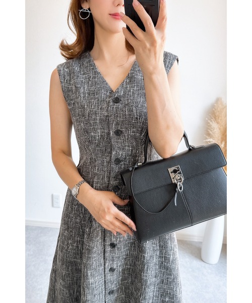 &. NOSTALGIA（アンドドットノスタルジア）の「【ZOZO限定】ウエストタックツイードワンピース（ワンピース・レディース・グレー/ブラック・M）」の9枚目の写真