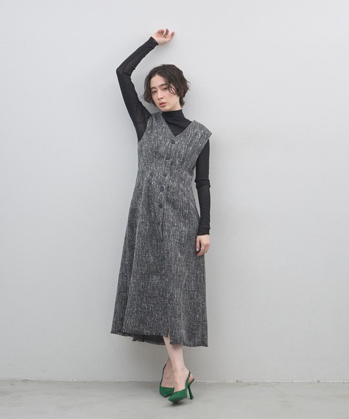 &. NOSTALGIA（アンドドットノスタルジア）の「【ZOZO限定】ウエストタックツイードワンピース（ワンピース・レディース・グレー/ブラック・M）」の10枚目の写真