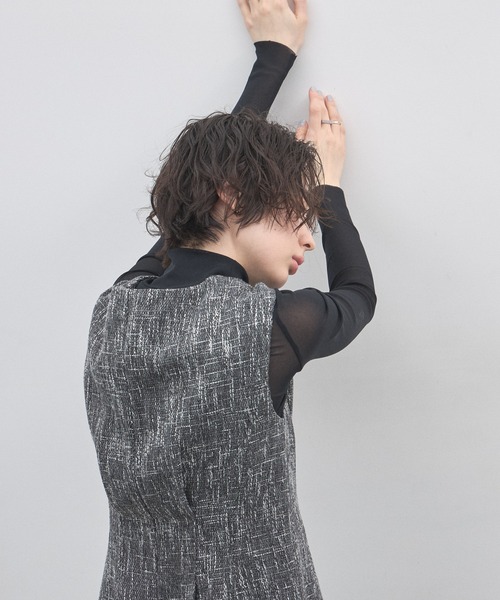 &. NOSTALGIA（アンドドットノスタルジア）の「【ZOZO限定】ウエストタックツイードワンピース（ワンピース・レディース・グレー/ブラック・M）」の14枚目の写真