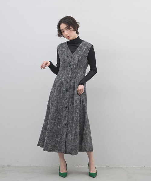 &. NOSTALGIA（アンドドットノスタルジア）の「【ZOZO限定】ウエストタックツイードワンピース（ワンピース・レディース・グレー/ブラック・M）」の17枚目の写真