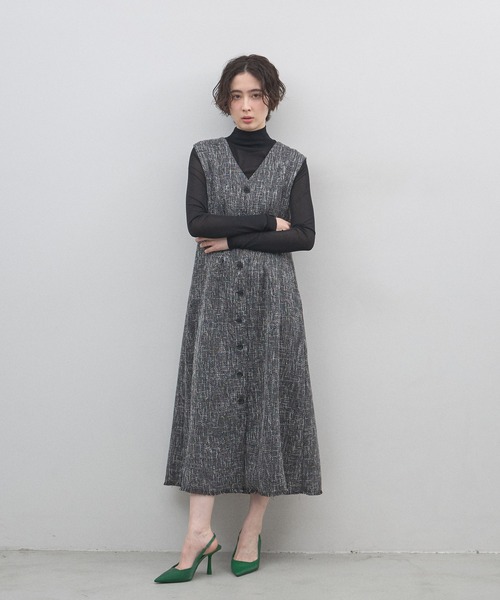 &. NOSTALGIA（アンドドットノスタルジア）の「【ZOZO限定】ウエストタックツイードワンピース（ワンピース・レディース・グレー/ブラック・M）」の18枚目の写真