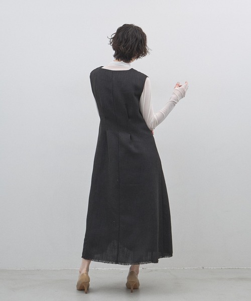 &. NOSTALGIA（アンドドットノスタルジア）の「【ZOZO限定】ウエストタックツイードワンピース（ワンピース・レディース・グレー/ブラック・M）」の20枚目の写真