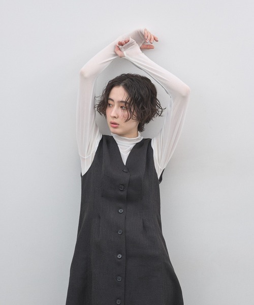 &. NOSTALGIA（アンドドットノスタルジア）の「【ZOZO限定】ウエストタックツイードワンピース（ワンピース・レディース・グレー/ブラック・M）」の22枚目の写真