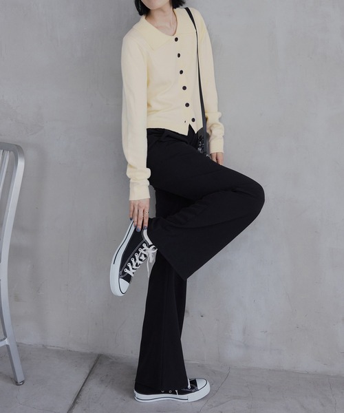 CHAN ME（チャンミ）の「ポロカーディガン（ニット/セーター・レディース・グレー/ブラック/アイボリー/ネイビー/キャメル・MEDIUM/LARGE/X-LARGE）」の12枚目の写真