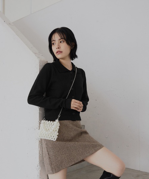 CHAN ME（チャンミ）の「ポロカーディガン（ニット/セーター・レディース・グレー/ブラック/アイボリー/ネイビー/キャメル・MEDIUM/LARGE/X-LARGE）」の18枚目の写真