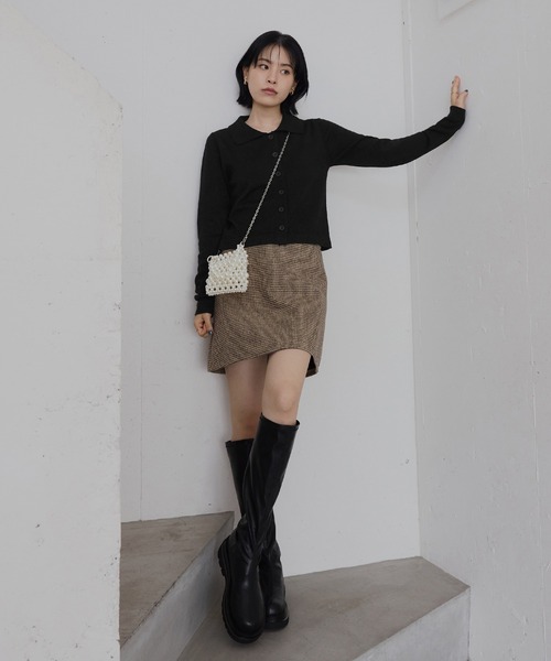 CHAN ME（チャンミ）の「ポロカーディガン（ニット/セーター・レディース・グレー/ブラック/アイボリー/ネイビー/キャメル・MEDIUM/LARGE/X-LARGE）」の20枚目の写真