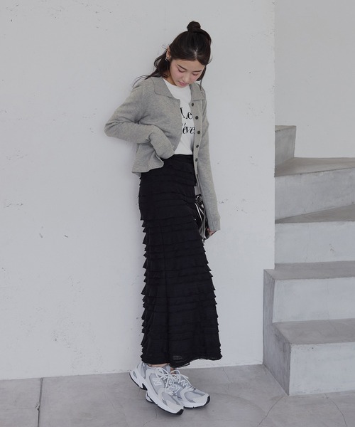 CHAN ME（チャンミ）の「ポロカーディガン（ニット/セーター・レディース・グレー/ブラック/アイボリー/ネイビー/キャメル・MEDIUM/LARGE/X-LARGE）」の15枚目の写真