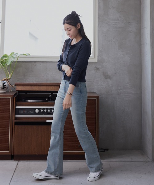 CHAN ME（チャンミ）の「ポロカーディガン（ニット/セーター・レディース・グレー/ブラック/アイボリー/ネイビー/キャメル・MEDIUM/LARGE/X-LARGE）」の21枚目の写真