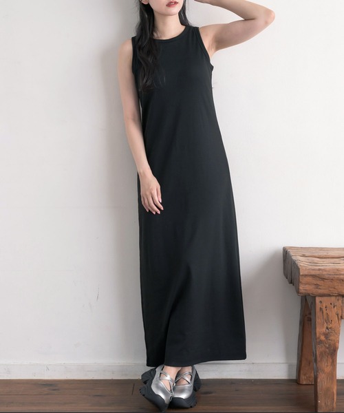 RETRO GIRL（レトロガール）の「カップ付ノースリOP（ワンピース・レディース・ブラック/ライトグレー/ホワイト系その他・FREE）」の2枚目の写真