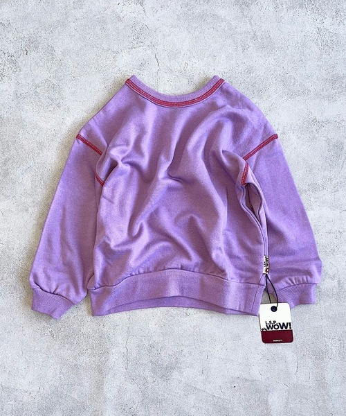 LSP WOW（エルエスピーワオ）の「【LSP WOW!】両面マイニチトレーナー（スウェット・キッズ・チャコール/オレンジ/マスタード/ベージュ/ラベンダー/ネイビー/グリーン/ピンク/ブラウン/レッド/ライトブルー/ブラック/カーキ/オフホワイト/グレー・80/90/100/110/120/130）」の11枚目の写真