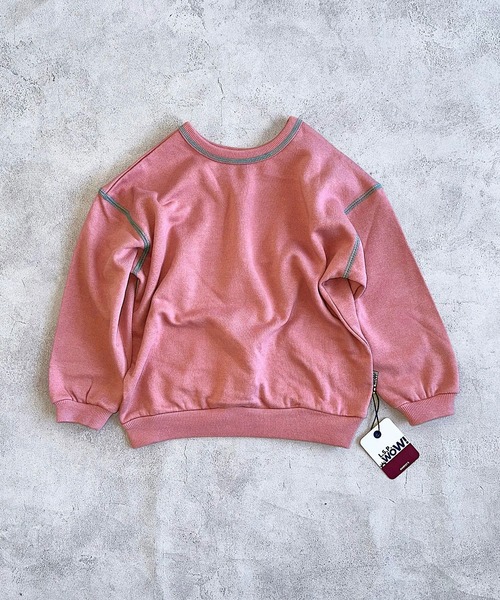 LSP WOW（エルエスピーワオ）の「【LSP WOW!】両面マイニチトレーナー（スウェット・キッズ・チャコール/オレンジ/マスタード/ベージュ/ラベンダー/ネイビー/グリーン/ピンク/ブラウン/レッド/ライトブルー/ブラック/カーキ/オフホワイト/グレー・80/90/100/110/120/130）」の13枚目の写真