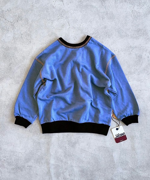 LSP WOW（エルエスピーワオ）の「【LSP WOW!】両面マイニチトレーナー（スウェット・キッズ・チャコール/オレンジ/マスタード/ベージュ/ラベンダー/ネイビー/グリーン/ピンク/ブラウン/レッド/ライトブルー/ブラック/カーキ/オフホワイト/グレー・80/90/100/110/120/130）」の10枚目の写真