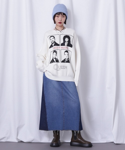 ROSE BUD（ローズバッド）の「ドッキングデニムスカート（デニムスカート・レディース・ブルー/ブラック・FREE）」の11枚目の写真