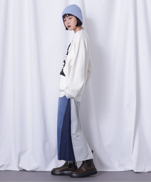 ROSE BUD（ローズバッド）の「ドッキングデニムスカート（デニムスカート・レディース・ブルー/ブラック・FREE）」の12枚目の写真