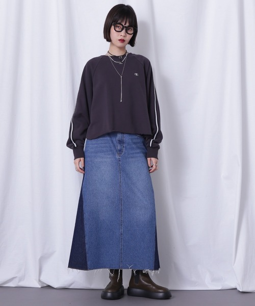 ROSE BUD（ローズバッド）の「ドッキングデニムスカート（デニムスカート・レディース・ブルー/ブラック・FREE）」の14枚目の写真