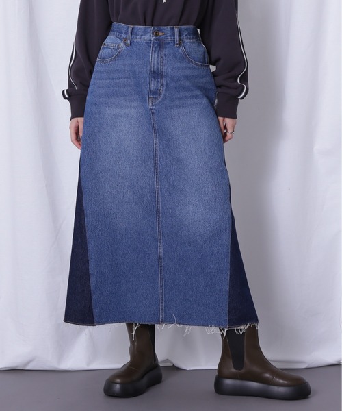 ROSE BUD（ローズバッド）の「ドッキングデニムスカート（デニムスカート・レディース・ブルー/ブラック・FREE）」の17枚目の写真