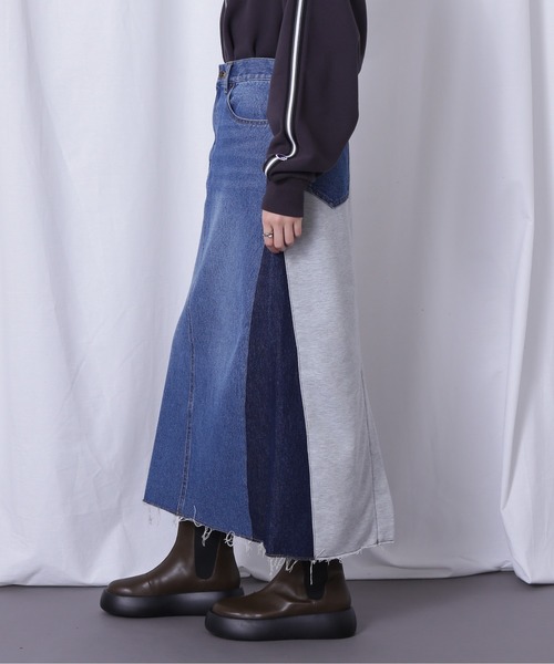 ROSE BUD（ローズバッド）の「ドッキングデニムスカート（デニムスカート・レディース・ブルー/ブラック・FREE）」の18枚目の写真