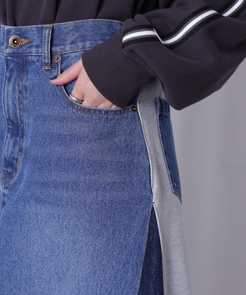 ROSE BUD（ローズバッド）の「ドッキングデニムスカート（デニムスカート・レディース・ブルー/ブラック・FREE）」の21枚目の写真