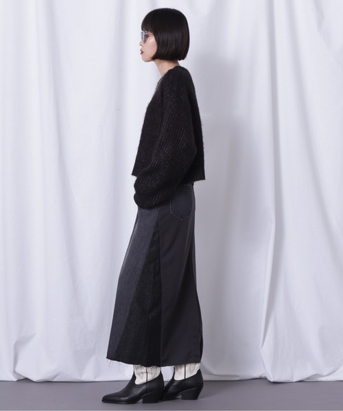 ROSE BUD（ローズバッド）の「ドッキングデニムスカート（デニムスカート・レディース・ブルー/ブラック・FREE）」の4枚目の写真