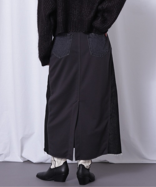 ROSE BUD（ローズバッド）の「ドッキングデニムスカート（デニムスカート・レディース・ブルー/ブラック・FREE）」の7枚目の写真