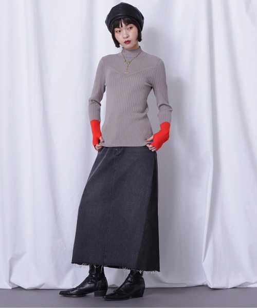 ROSE BUD（ローズバッド）の「ドッキングデニムスカート（デニムスカート・レディース・ブルー/ブラック・FREE）」の10枚目の写真