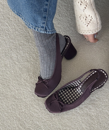 《WEB限定》Le decore / ルデコレ6cm square ballerinaパンプス