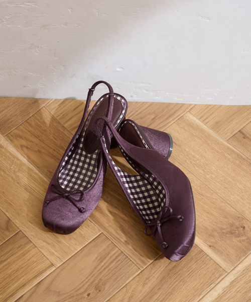 セール】《WEB限定》Le decore / ルデコレ6cm square ballerina