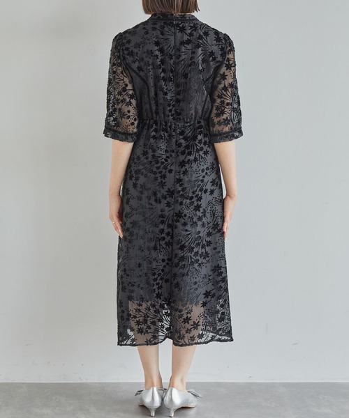 VIS（ビス）の「【VISDRESS】フロッキーワンピース【低身長向けサイズ有】（ドレス・レディース・ブラック・M/PM）」の7枚目の写真