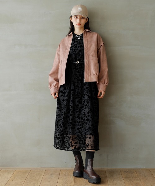VIS（ビス）の「【VISDRESS】フロッキーワンピース【低身長向けサイズ有】（ドレス・レディース・ブラック・M/PM）」の9枚目の写真
