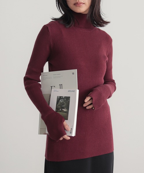 セール】【機能素材】『ハイゲージ指穴リブニット』（ニット/セーター