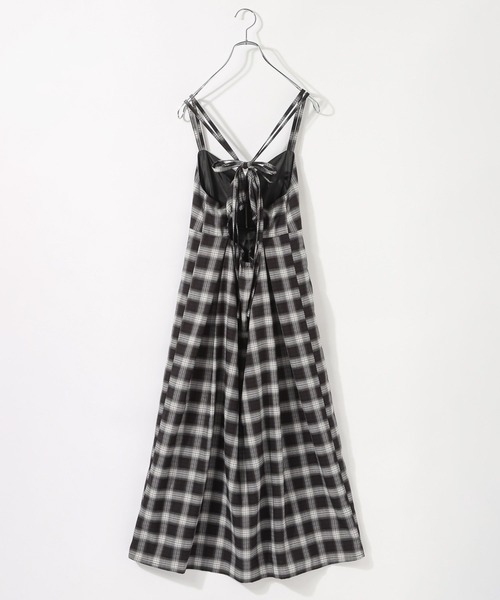 RAGEBLUE（レイジブルー）の「フロントジップ/オンブレチェックフレアキャミワンピース（ワンピース・レディース・ブラック/レッド・FREE）」の5枚目の写真