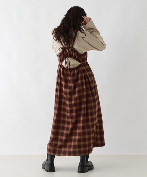 RAGEBLUE（レイジブルー）の「フロントジップ/オンブレチェックフレアキャミワンピース（ワンピース・レディース・ブラック/レッド・FREE）」の16枚目の写真