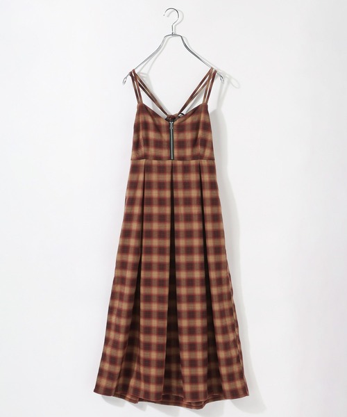 RAGEBLUE（レイジブルー）の「フロントジップ/オンブレチェックフレアキャミワンピース（ワンピース・レディース・ブラック/レッド・FREE）」の22枚目の写真