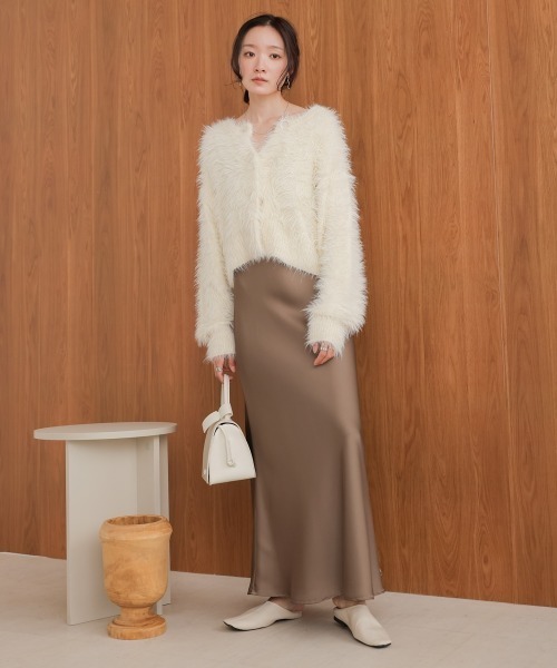 Bab（バブ）の「前後2WAYシャギーカーディガン（カーディガン/ボレロ・レディース・イエロー/モカ/グレー/アイボリー・FREE）」の8枚目の写真