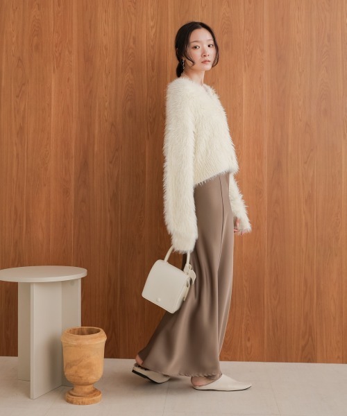 Bab（バブ）の「前後2WAYシャギーカーディガン（カーディガン/ボレロ・レディース・イエロー/モカ/グレー/アイボリー・FREE）」の10枚目の写真