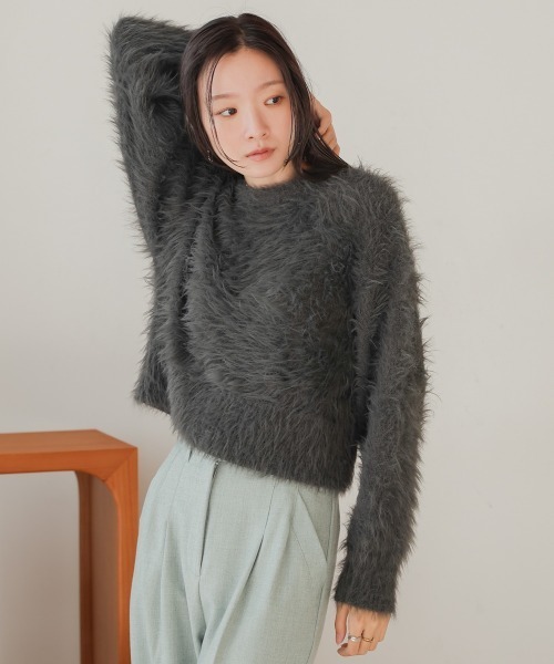 Bab（バブ）の「前後2WAYシャギーカーディガン（カーディガン/ボレロ・レディース・イエロー/モカ/グレー/アイボリー・FREE）」の14枚目の写真