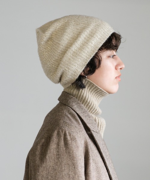 select MOCA(セレクトモカ)の「ラメニットビーニー(ニットキャップ/ビーニー・レディース・シルバー/ブラック/アイボリー・FREE)」の2枚目の写真