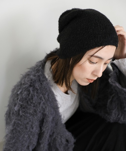select MOCA(セレクトモカ)の「ラメニットビーニー(ニットキャップ/ビーニー・レディース・シルバー/ブラック/アイボリー・FREE)」の7枚目の写真