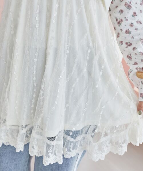 MAJESTIC LEGON(マジェスティックレゴン)の「裾レースドロストビスチェ(キャミソール・レディース・アイボリー/ピンク/ブラック・MEDIUM)」の12枚目の写真