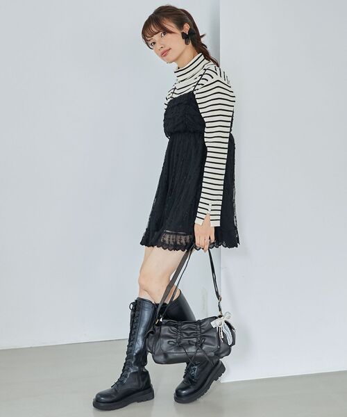 MAJESTIC LEGON(マジェスティックレゴン)の「裾レースドロストビスチェ(キャミソール・レディース・アイボリー/ピンク/ブラック・MEDIUM)」の14枚目の写真