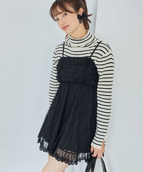 MAJESTIC LEGON(マジェスティックレゴン)の「裾レースドロストビスチェ(キャミソール・レディース・アイボリー/ピンク/ブラック・MEDIUM)」の17枚目の写真