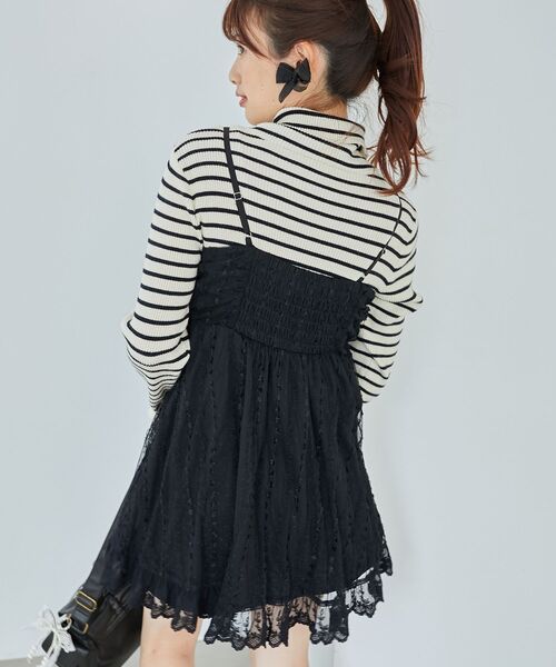 MAJESTIC LEGON(マジェスティックレゴン)の「裾レースドロストビスチェ(キャミソール・レディース・アイボリー/ピンク/ブラック・MEDIUM)」の18枚目の写真