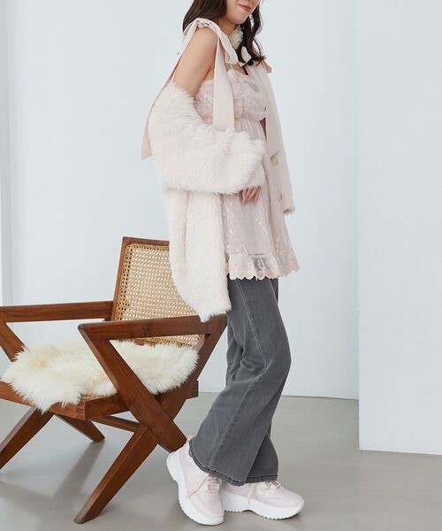 MAJESTIC LEGON(マジェスティックレゴン)の「裾レースドロストビスチェ(キャミソール・レディース・アイボリー/ピンク/ブラック・MEDIUM)」の22枚目の写真