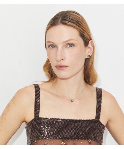 TORY BURCH（トリーバーチ）の「フォーゲットミーノット エナメル フラワー ペンダント ネックレス（ネックレス・レディース・アイボリー/ゴールド/ライトグリーン・ONE SIZE）」の7枚目の写真