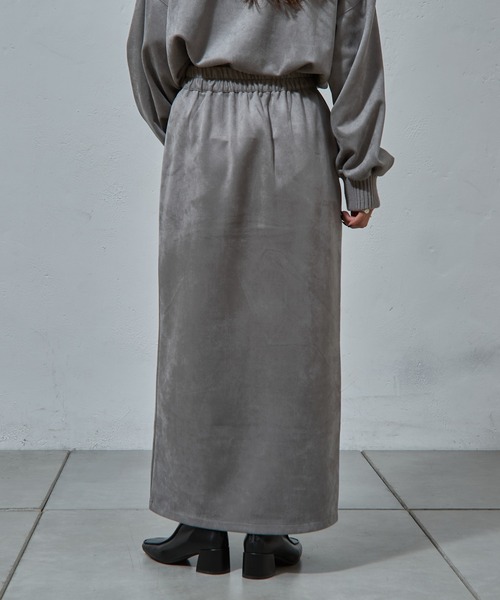 COLONY 2139（コロニートゥーワンスリーナイン）の「-3㎏見え！スエードポンチWジップタイトスカート（スカート・レディース・グレー/ブラック/アイボリー・FREE）」の21枚目の写真