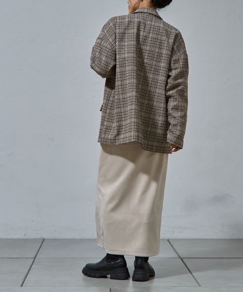 COLONY 2139（コロニートゥーワンスリーナイン）の「-3㎏見え！スエードポンチWジップタイトスカート（スカート・レディース・グレー/ブラック/アイボリー・FREE）」の10枚目の写真