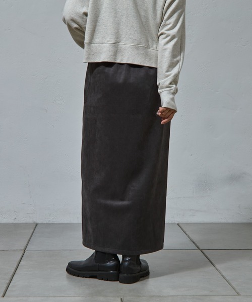 COLONY 2139（コロニートゥーワンスリーナイン）の「-3㎏見え！スエードポンチWジップタイトスカート（スカート・レディース・グレー/ブラック/アイボリー・FREE）」の14枚目の写真