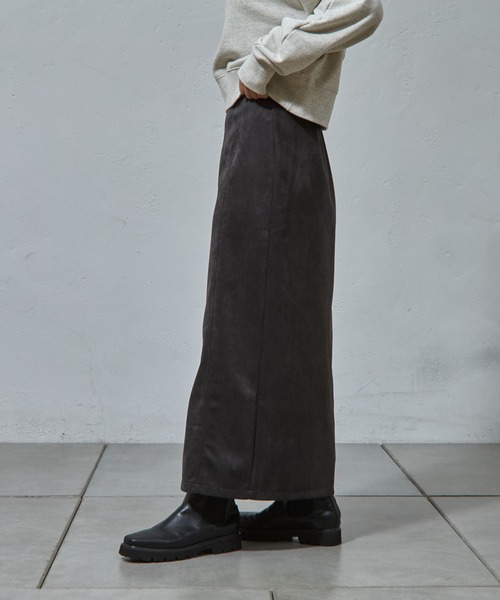 COLONY 2139（コロニートゥーワンスリーナイン）の「-3㎏見え！スエードポンチWジップタイトスカート（スカート・レディース・グレー/ブラック/アイボリー・FREE）」の15枚目の写真