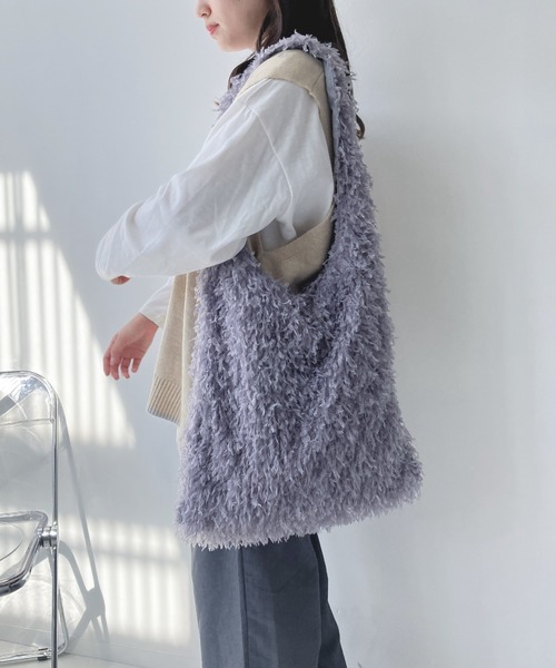 AS KNOW AS plus(アズノゥアズプラス)の「◇ムックショルダートートバッグ(ショルダーバッグ・レディース・ブラウン/パープル/グレー/ブラック・FREE)」の2枚目の写真