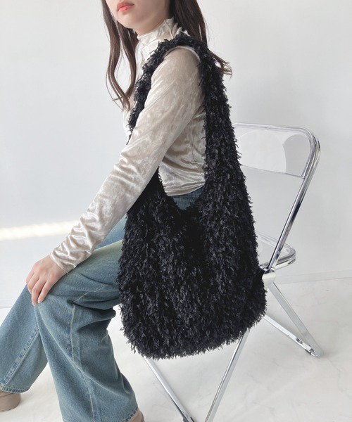 AS KNOW AS plus(アズノゥアズプラス)の「◇ムックショルダートートバッグ(ショルダーバッグ・レディース・ブラウン/パープル/グレー/ブラック・FREE)」の6枚目の写真